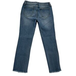 Driftwood Colette Women Size 26J eans Plaid Stripe Frayed Hem Denim Designer